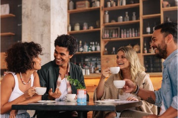 Group of friends eating