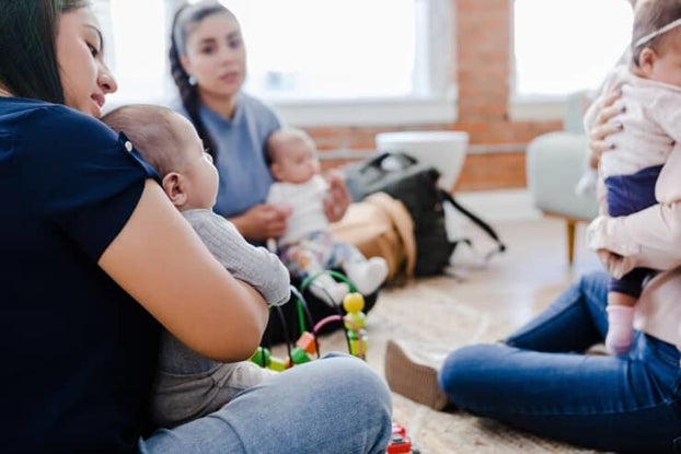 A group of women at a breastfeeding class